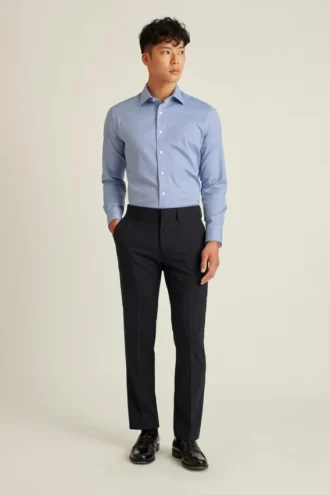 Hemd für Büro und Abend – Button-Down-Hemd zum Tragen über der Hose