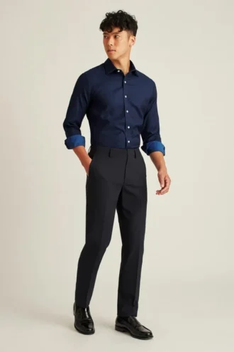 Hemd für Büro und Abend – Button-Down-Hemd zum Tragen über der Hose