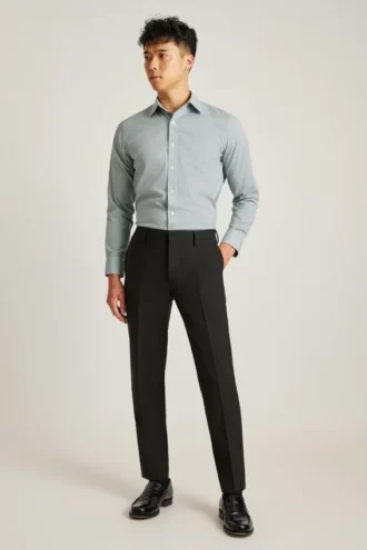 Hemd für Büro und Abend – Button-Down-Hemd zum Tragen über der Hose