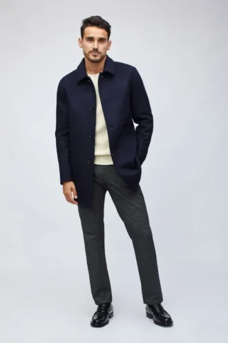 Herren-Italian Wool Car Coat