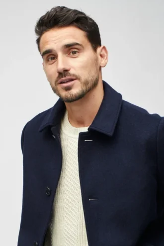 Herren-Italian Wool Car Coat