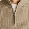 Herren-Pullover mit Viertelreißverschluss von Bonobos | Italienisches Luxus-Leinen-Baumwollgewebe