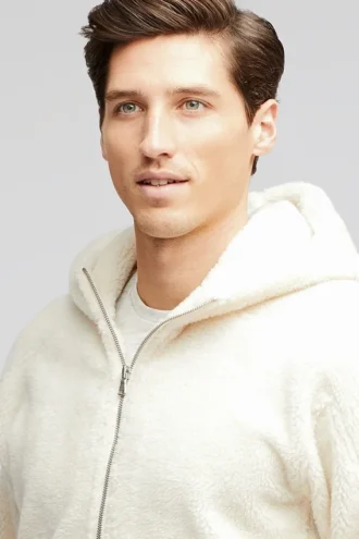 Herren-Sherpa-Hoodie mit halbem Reißverschluss