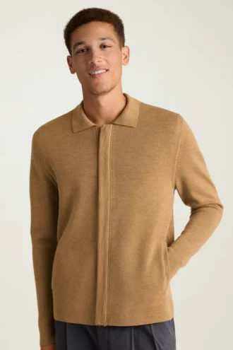 Herren-Sweater-Bomberjacke von Bonobos | Bomberjacke aus Merinostrick