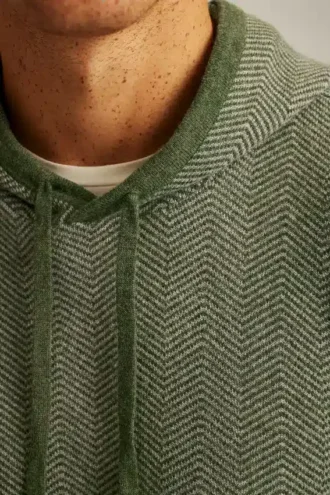 Hoodie mit Fischgrätenmuster