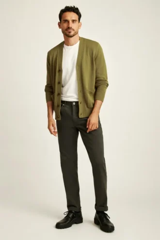 Italienische 5-Pocket-Hose aus gebürstetem Stoff