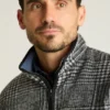 Italienisches Wollfleece-Shirt mit Viertelreißverschluss