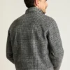 Italienisches Wollfleece-Shirt mit Viertelreißverschluss