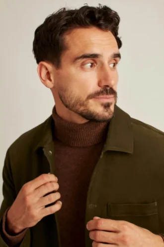 Jacke aus italienischer Baumwolle in Wildlederoptik