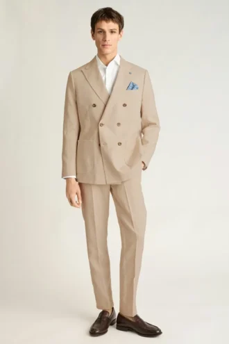 Jetsetter – Zweireihiger Blazer aus italienischem Leinen