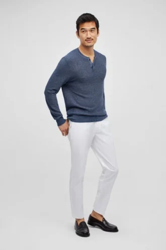 Öko-Baumwoll-Henley-Pullover