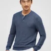 Öko-Baumwoll-Henley-Pullover Öko-Baumwoll-Henley-Pullover