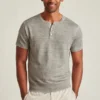 Kurzärmeliges Henley-Hemd aus Leinen Kurzärmeliges Henley-Hemd aus Leinen