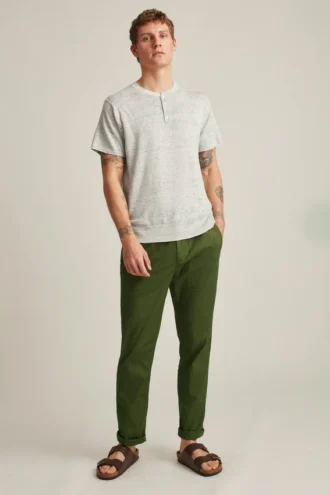 Kurzärmeliges Leinen-Henley