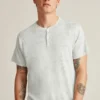 Kurzärmeliges Leinen-Henley Kurzärmeliges Leinen-Henley
