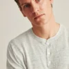 Kurzärmeliges Leinen-Henley Kurzärmeliges Leinen-Henley