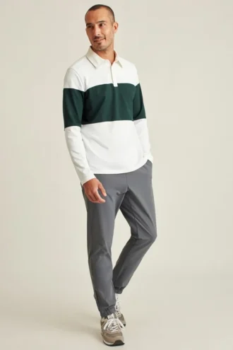 Langärmliges Stretch-Piqué-Polo