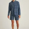 Leichter gestreifter Hoodie aus French Terry