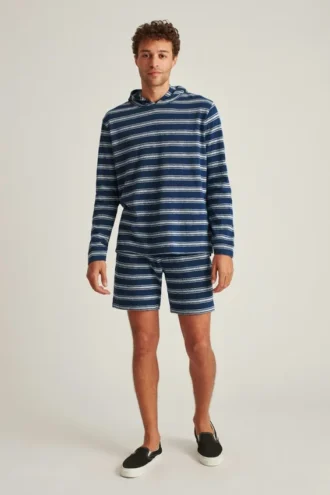 Leichter gestreifter Hoodie aus French Terry