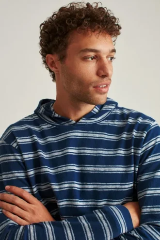 Leichter gestreifter Hoodie aus French Terry