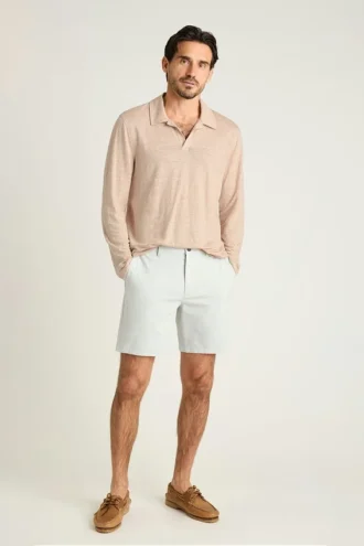 Leinen-Poloshirt für Herren von Bonobos | Langarm im Küstenstil