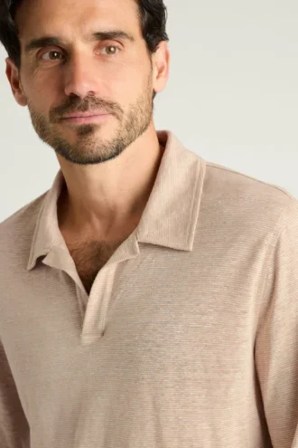 Leinen-Poloshirt für Herren von Bonobos | Langarm im Küstenstil