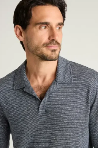 Leinen-Poloshirt für Herren von Bonobos | Langarm im Küstenstil