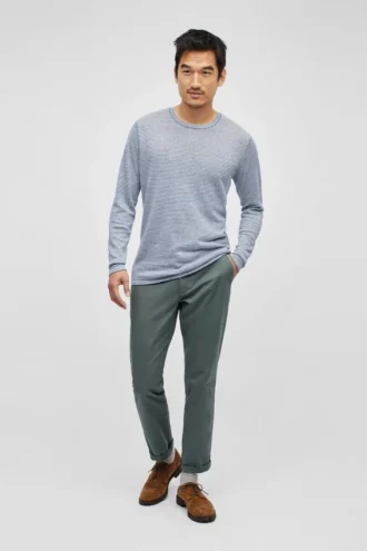 Leinen-Sweatshirt: Leicht, gestreift, langärmelig