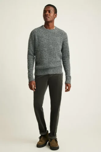 Melierter Fischerpullover mit Rundhalsausschnitt Melierter Fischerpullover mit Rundhalsausschnitt