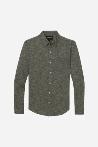 Melierter Jersey-Pullover mit Knopfleiste