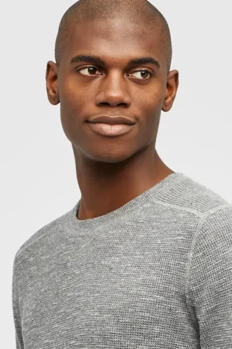 Melierter Leinenpullover