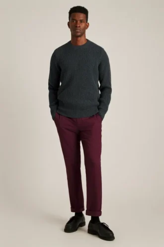 Melierter Pullover mit Rundhalsausschnitt