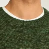 Melierter Raglan-Pullover mit Rundhalsausschnitt Melierter Raglan-Pullover mit Rundhalsausschnitt