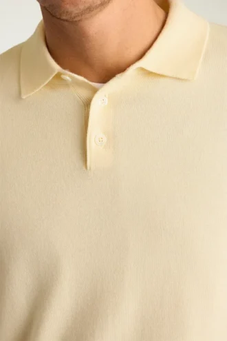 Merino-Polo mit langen Ärmeln