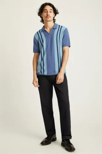 Merino-Pullover im Polo-Stil