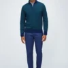 Merino-Pullover mit halbem Reißverschluss Merino-Pullover mit halbem Reißverschluss