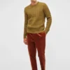 Merino-Pullover mit Zopfmuster und Rundhalsausschnitt Merino-Pullover mit Zopfmuster und Rundhalsausschnitt