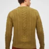 Merino-Pullover mit Zopfmuster und Rundhalsausschnitt Merino-Pullover mit Zopfmuster und Rundhalsausschnitt