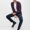 Merino-Strickjacke mit Streifen Merino-Strickjacke mit Streifen