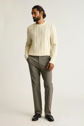 Merino-Zopfmuster-Pullover