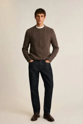 Merino-Zopfmuster-Pullover