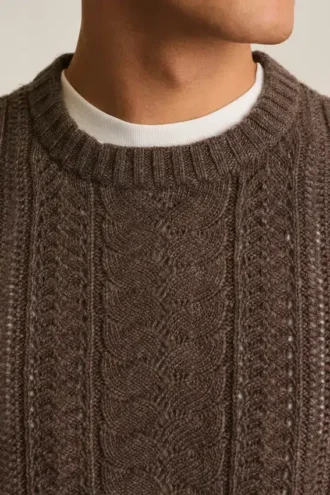Merino-Zopfmuster-Pullover