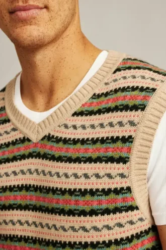 Merinowolle-Fair-Isle-Strickweste