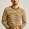 Mittelschwerer Pullover mit Rundhalsausschnitt und Streifenmuster Mittelschwerer Pullover mit Rundhalsausschnitt und Streifenmuster