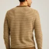 Mittelschwerer Pullover mit Rundhalsausschnitt und Streifenmuster Mittelschwerer Pullover mit Rundhalsausschnitt und Streifenmuster