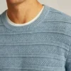 Mittelstarker Pullover mit Strukturmuster und Rundhalsausschnitt Mittelstarker Pullover mit Strukturmuster und Rundhalsausschnitt