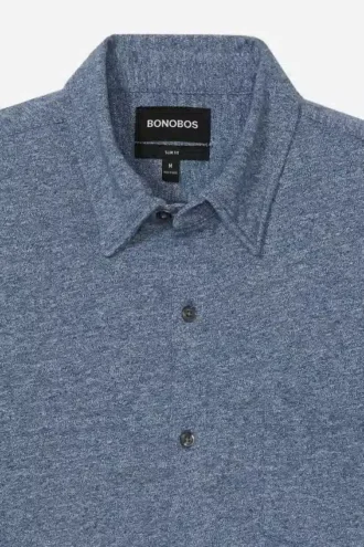 Mélange-Jersey-Hemd mit Knöpfen, Große Größen