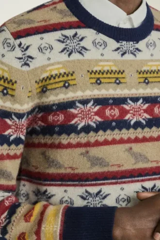 Nyc Fair-Isle-Pullover | Herren-Fair-Isle-Pullover mit NYC-Ikonen