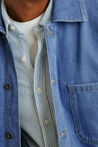 Overshirt aus Hanf-Denim