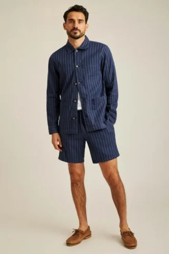 Overshirt aus Stretch-Leinen-Baumwolle